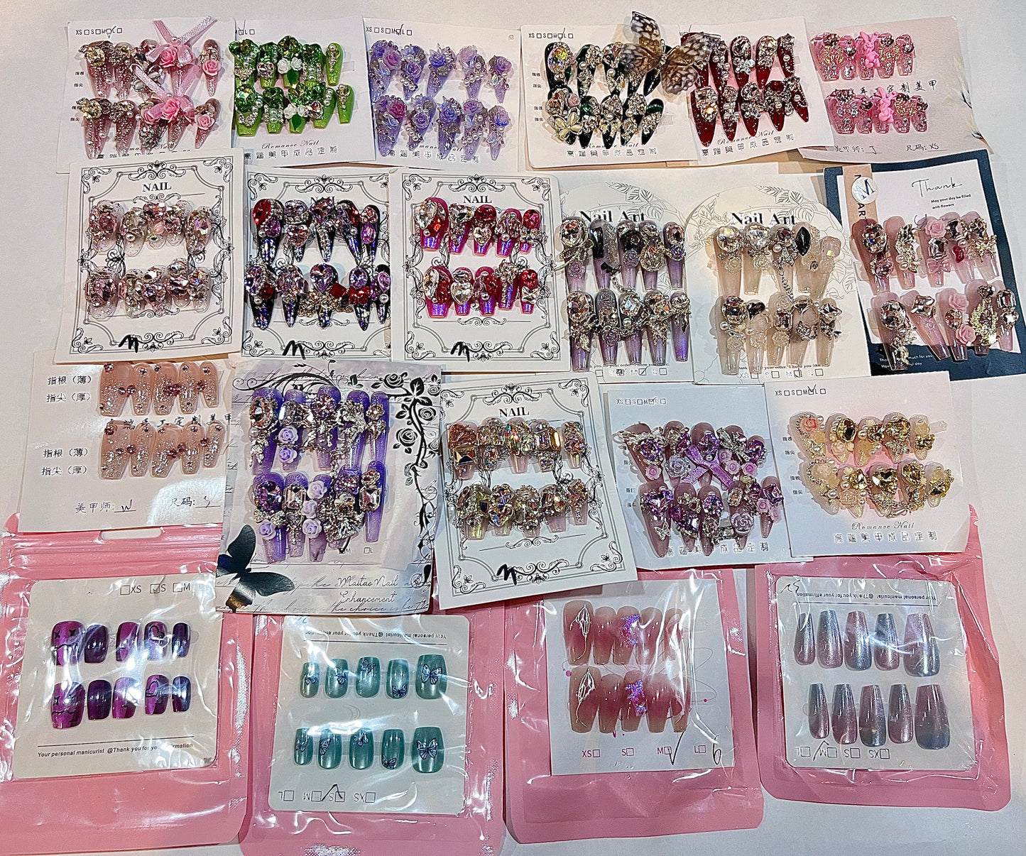 Luxury 3D Rhinestone Press-On Nails Set – Handcrafted Glam Edition