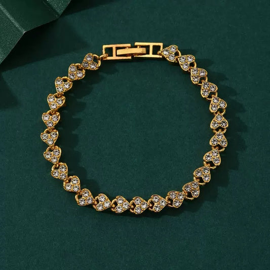 Heart Crystal Tennis Bracelet – Elegant Sparkle Jewelry
