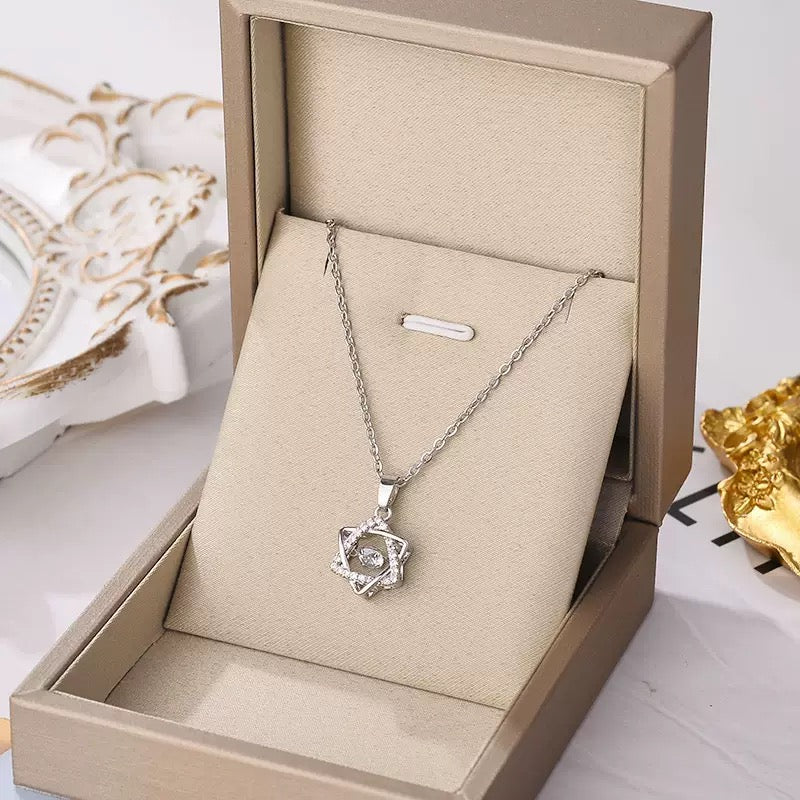 Elegant Silver Necklaces – Angel Wings, Antlers, Hearts & Zircon Styles
