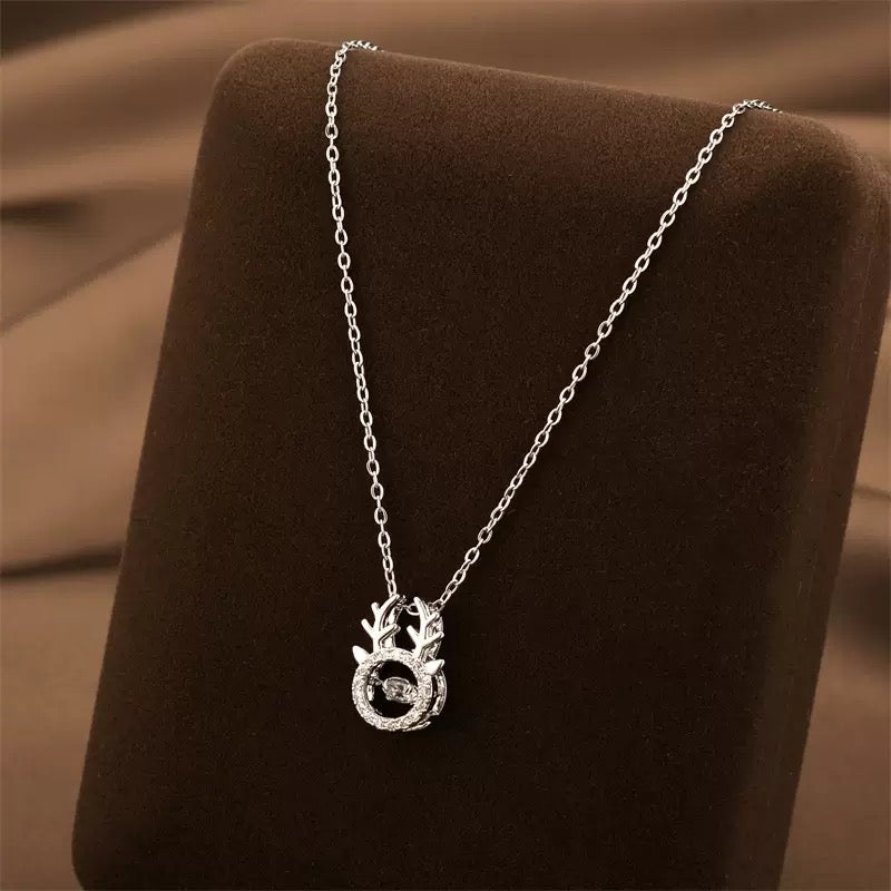 Elegant Silver Necklaces – Angel Wings, Antlers, Hearts & Zircon Styles
