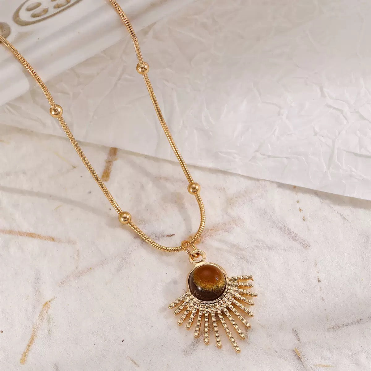Sunburst Tiger Eye Necklace Set – Natural Radiance(4 designs)