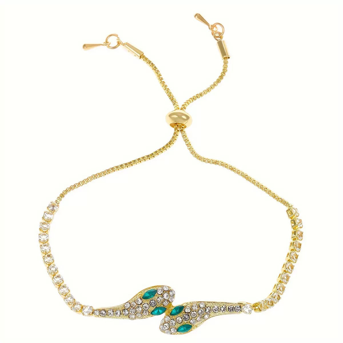 Unique designable green eyes snake chain bracelet Good quality