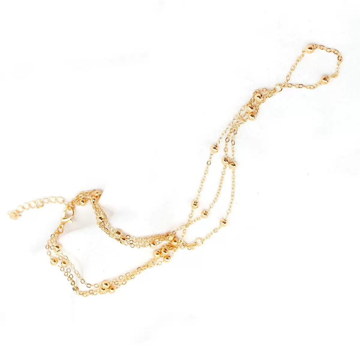 Women's great quality multi-layer beaded/bradde chain anklets