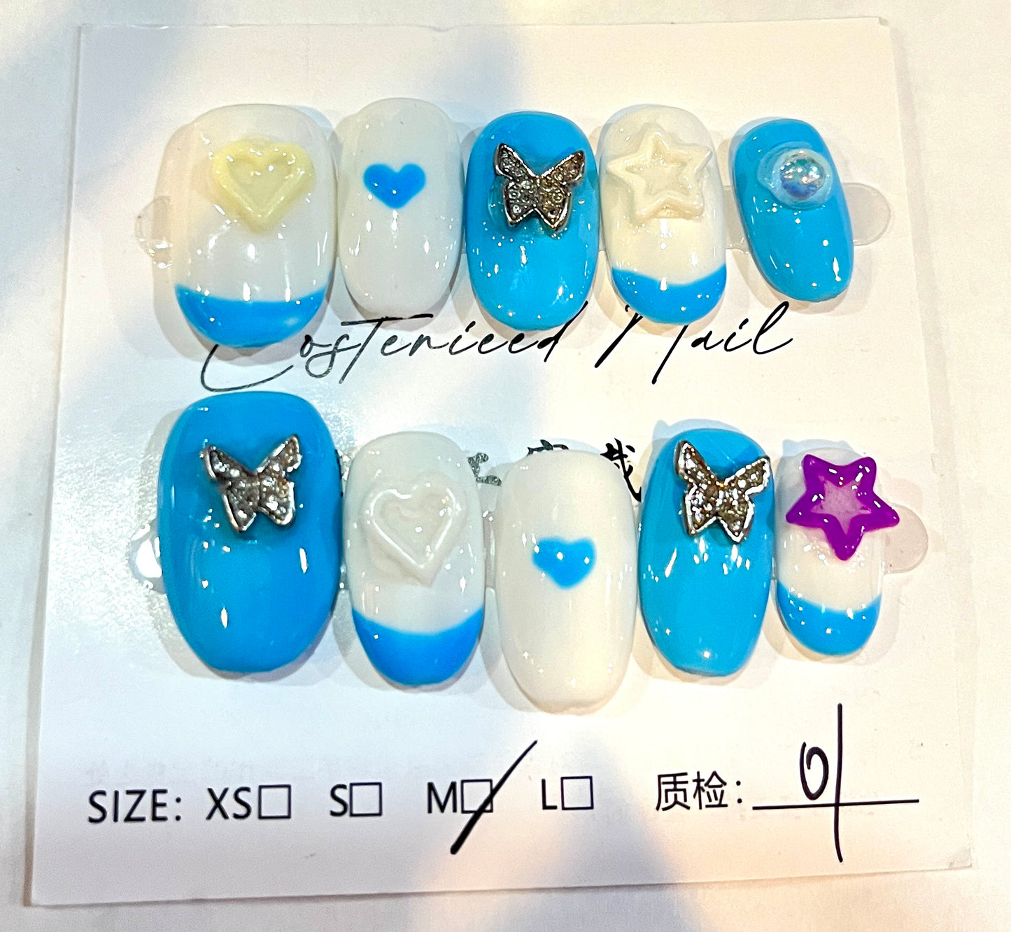 Cute Handmade Press-On Nails Set – 4 Styles | 3D Flower, Bow, Butterfly, and Luxury Designs