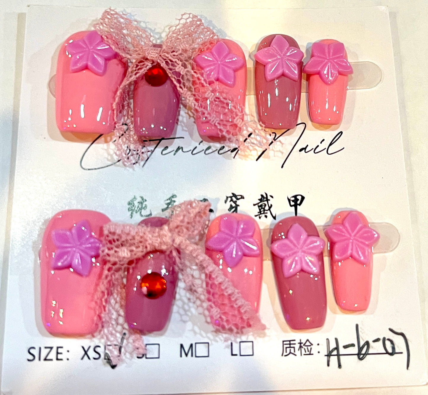Cute Handmade Press-On Nails Set – 4 Styles | 3D Flower, Bow, Butterfly, and Luxury Designs